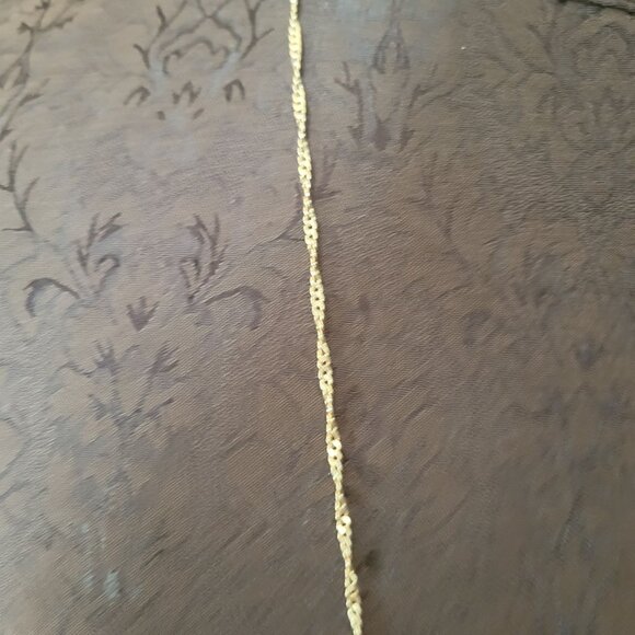 Gold-Tone Rope Chain Necklace With Heart Lobster Clasp 18 Inches - Picture 2 of 4